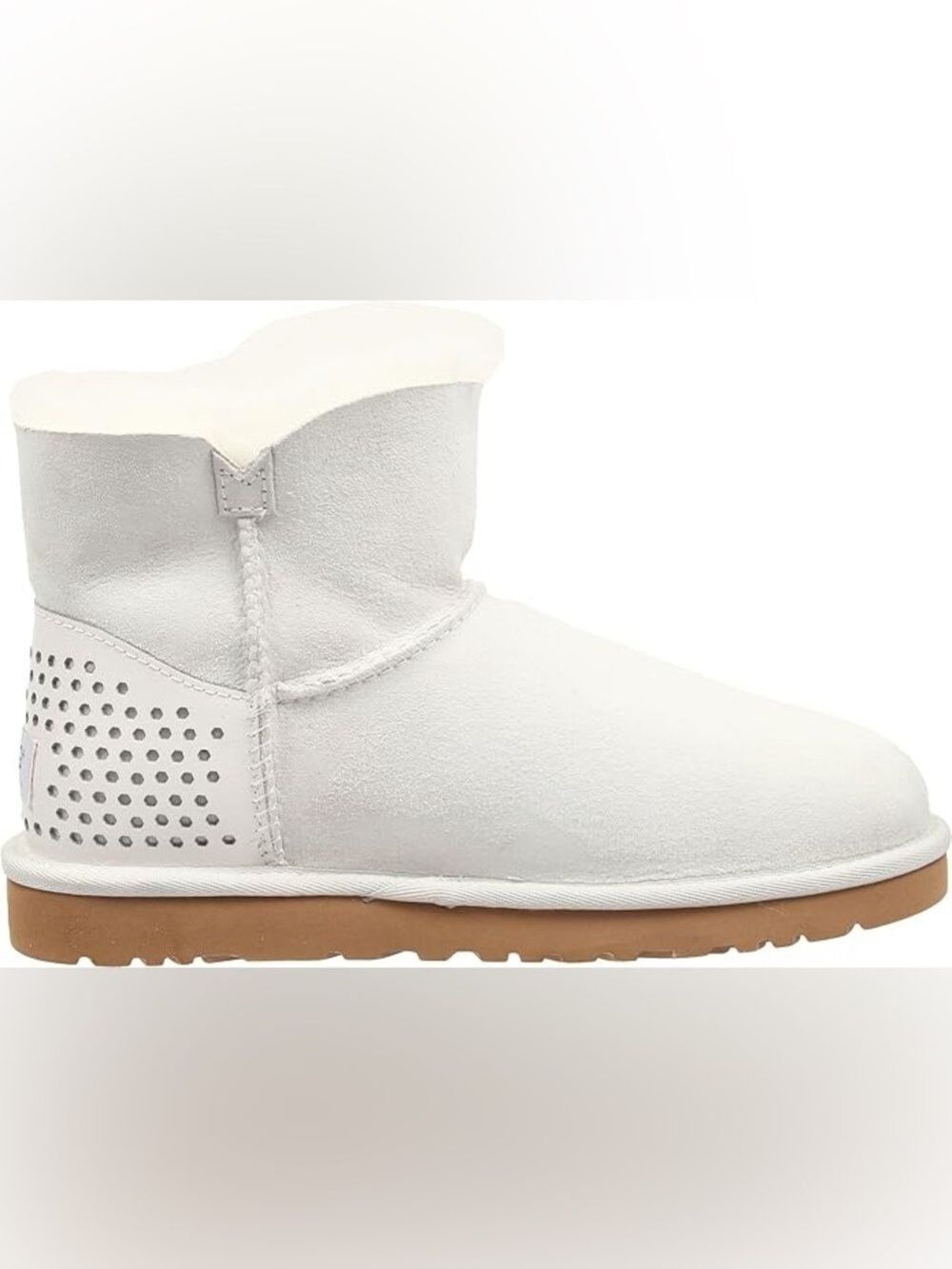 UGG Women’s Mini Bailey Button Geo Perf White Twinface Boots | Size 6 | Rare NIB - Picture 3 of 13